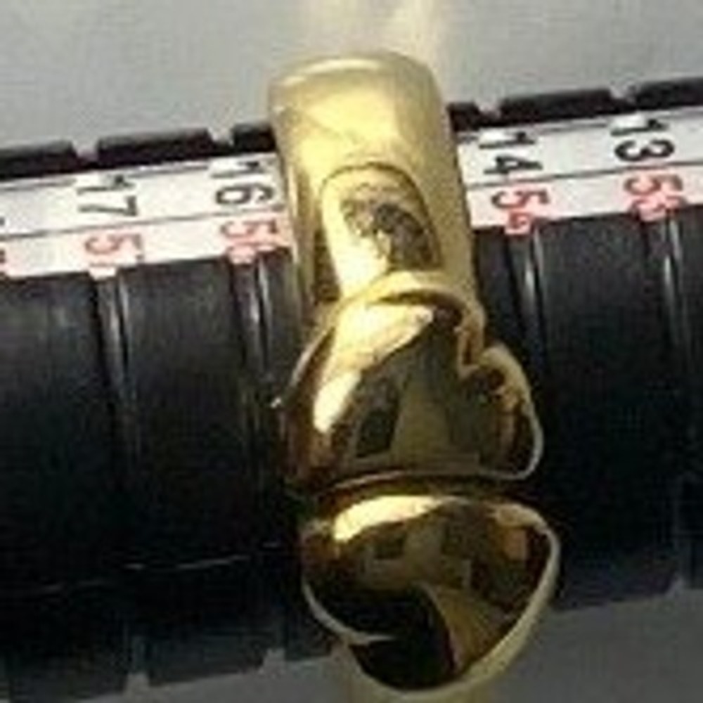 Gold Tone Heart Shape Ring Women Adjustable Band Fashion Jewelry Ring Size: 7.75